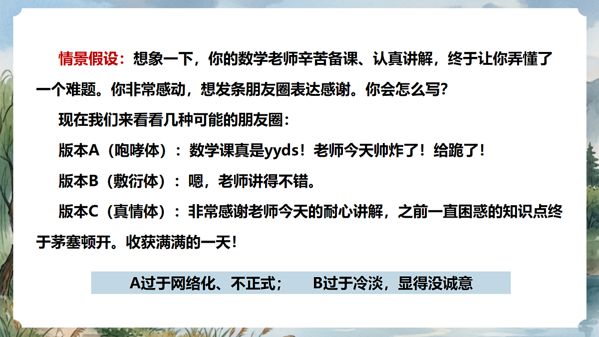 人教部编版语文八上 第六单元 写作《表达要得体》课件第5页