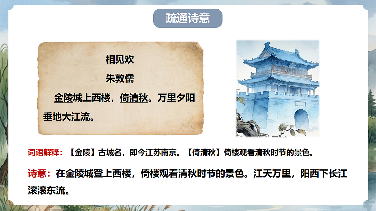 人教部编版语文八上 第六单元 课外古诗词诵读《相见欢》课件第8页