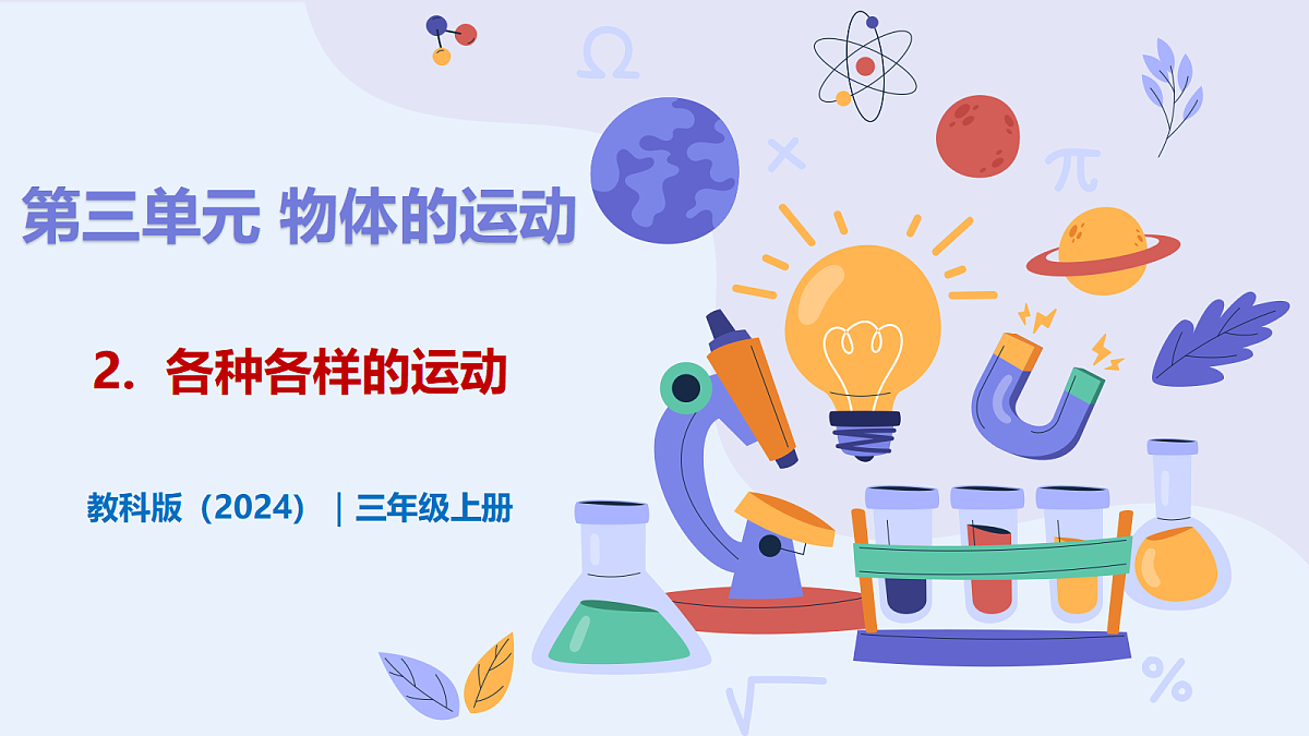 3.2 《各种各样的运动》 - 小学科学三年级上册 同步教学课件（教科版2024）第1页