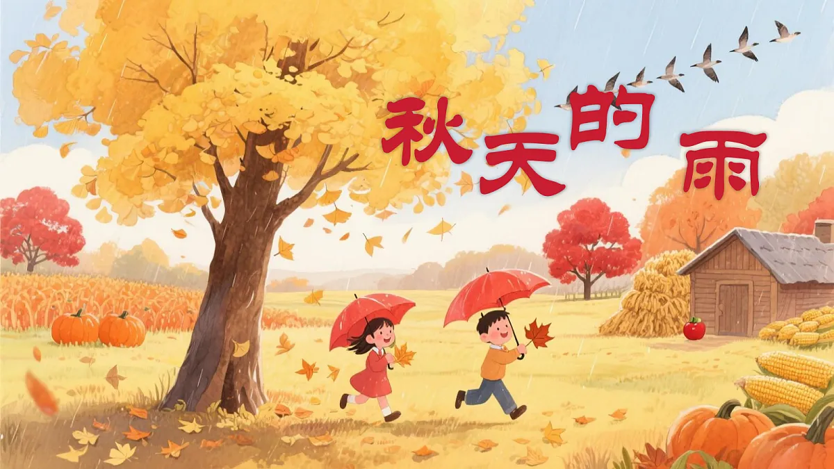人教部编版语文三上第6课《秋天的雨》 课件第3页