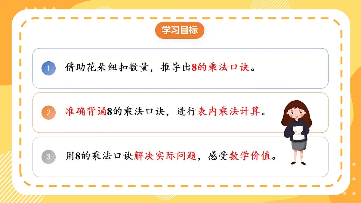 (新教材)人教版数学二上5.2《8的乘法口诀》课件第2页