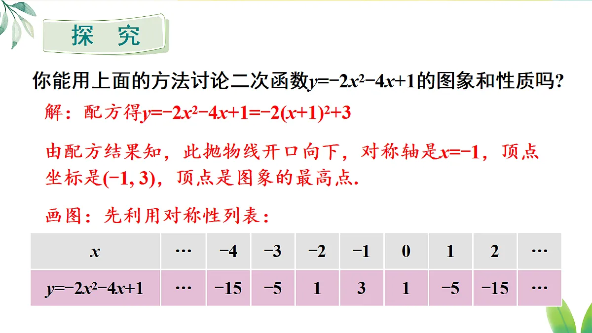 26.3.2.1二次函数y=ax²+bx+c的图象和性质 课件 人教版数学九年级上册第8页