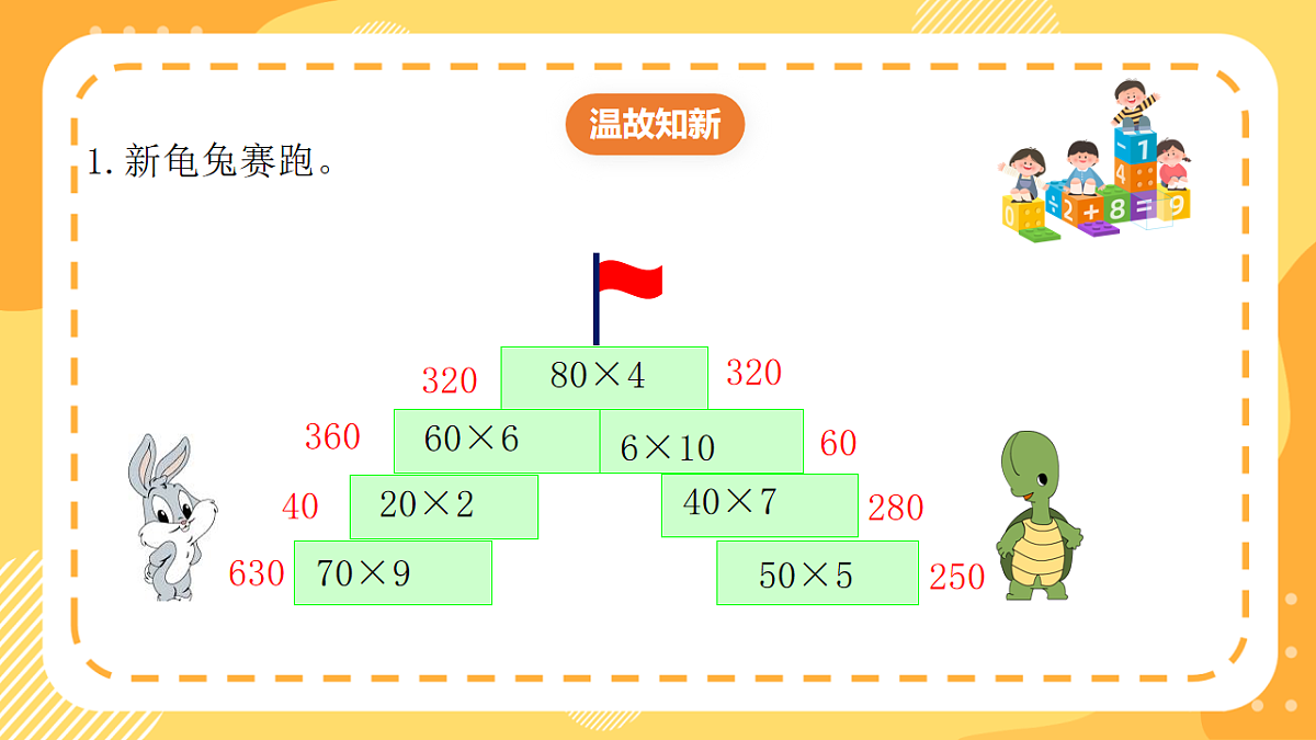 （新教材）西师大版数学三上1.8《乘数末尾有0的乘法》（课件）第3页