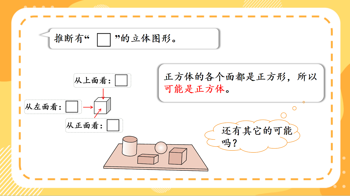 (新教材)人教版数学三上  1.3《 根据观察到的图形推测立体图形》课件第7页