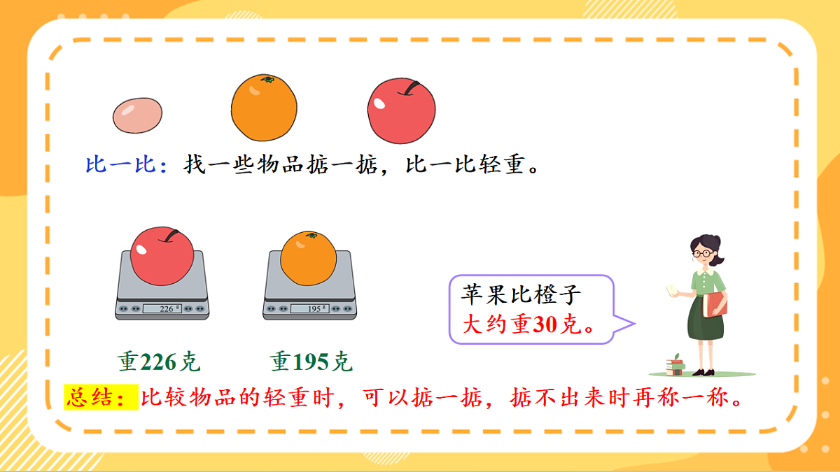 (新教材)人教版数学三上曹冲称象的故事 第2课时 《 称重我很行》课件第7页