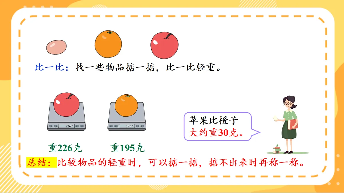 (新教材)人教版数学三上曹冲称象的故事 第2课时 《 称重我很行》课件第7页