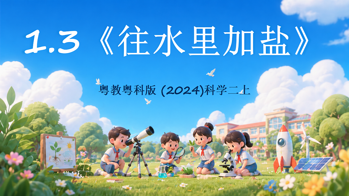粤教粤科版 (2024)科学二上 1.3《往水里加盐》课件第1页