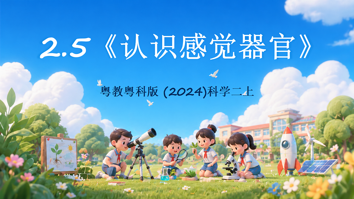 粤教粤科版 (2024)科学二上 2.5《认识感觉器官》课件第1页