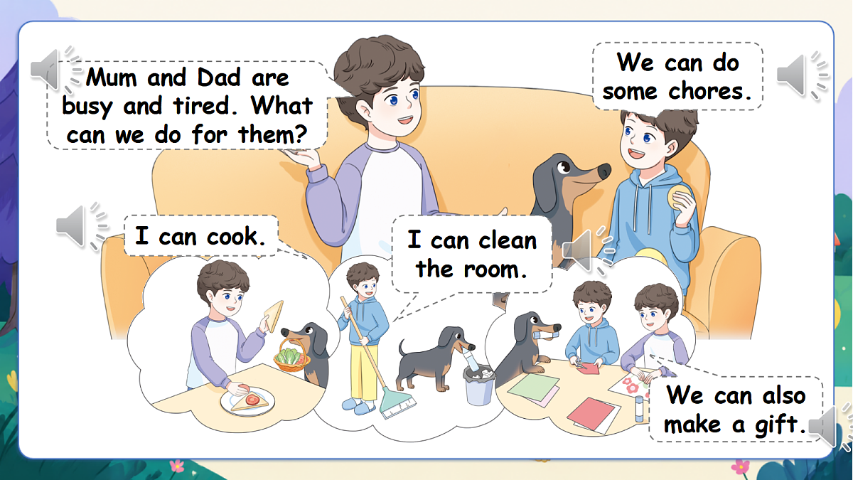 （新教材）人教版PEP英语四上Unit 1 《Helping at home》 PB Let's learn 课件第4页