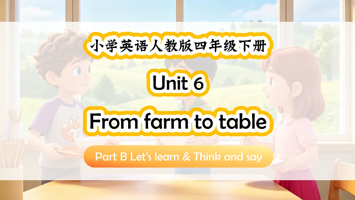 人教PEP四下Unit 6 课时 5 Part B Let's learn & Think and say第1页
