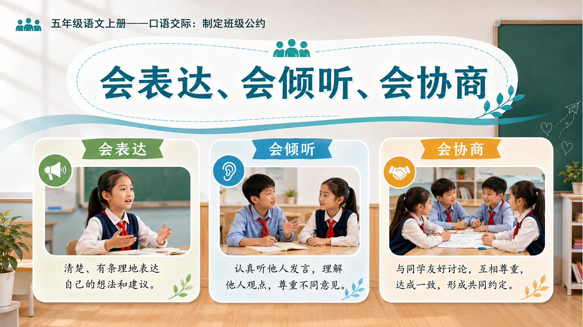 小学六年制统编教材系列课件——五年级语文上册口语交际：制定班级公约第3页