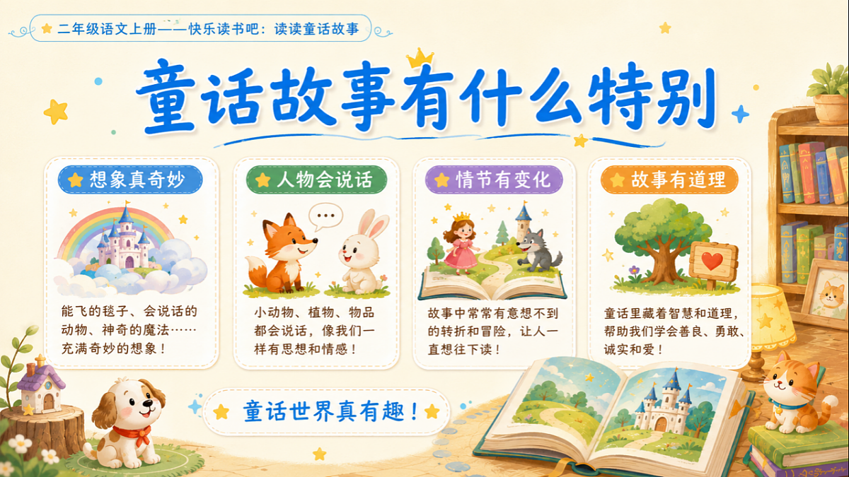 小学六年制统编教材系列课件——二年级语文上册快乐读书吧：读读童话故事第6页