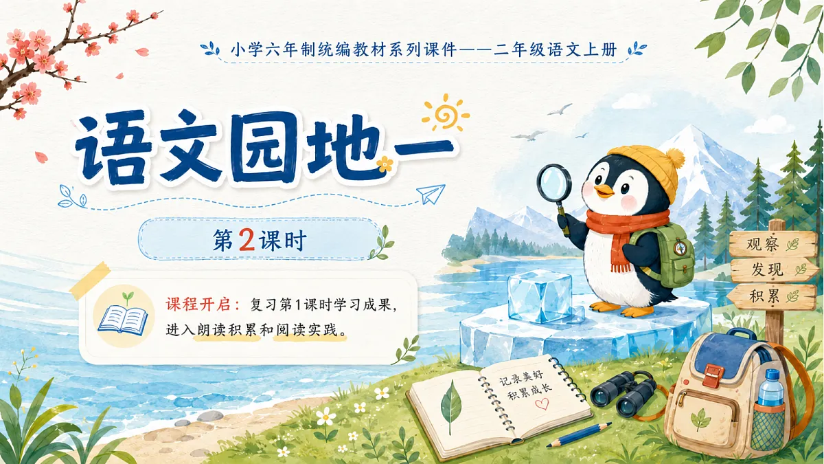 小学六年制统编教材系列课件——二年级语文上册语文园地一（2）第1页