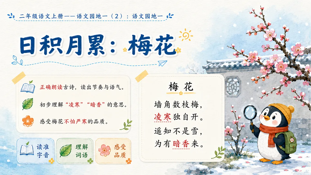 小学六年制统编教材系列课件——二年级语文上册语文园地一（2）第3页