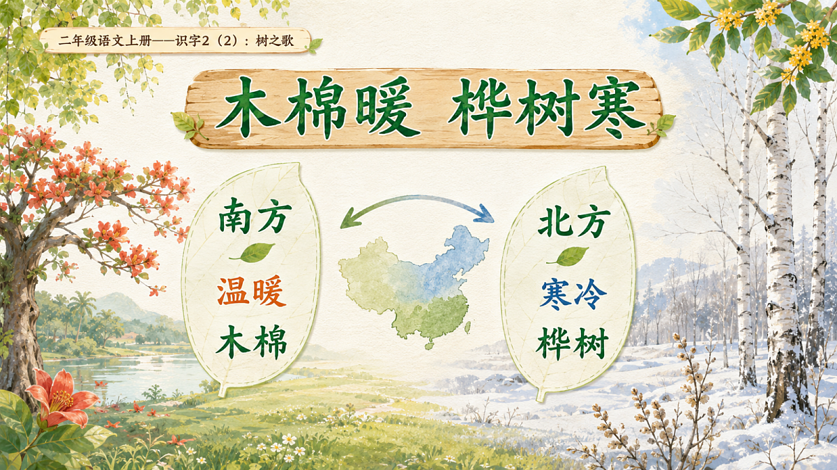 小学六年制统编教材系列课件——二年级语文上册：识字2 树之歌（2）第6页