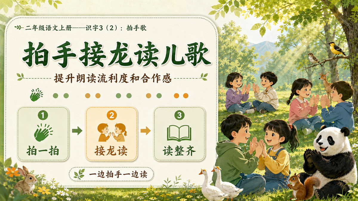 小学六年制统编教材系列课件——二年级语文上册：识字3 拍手歌（2）第3页