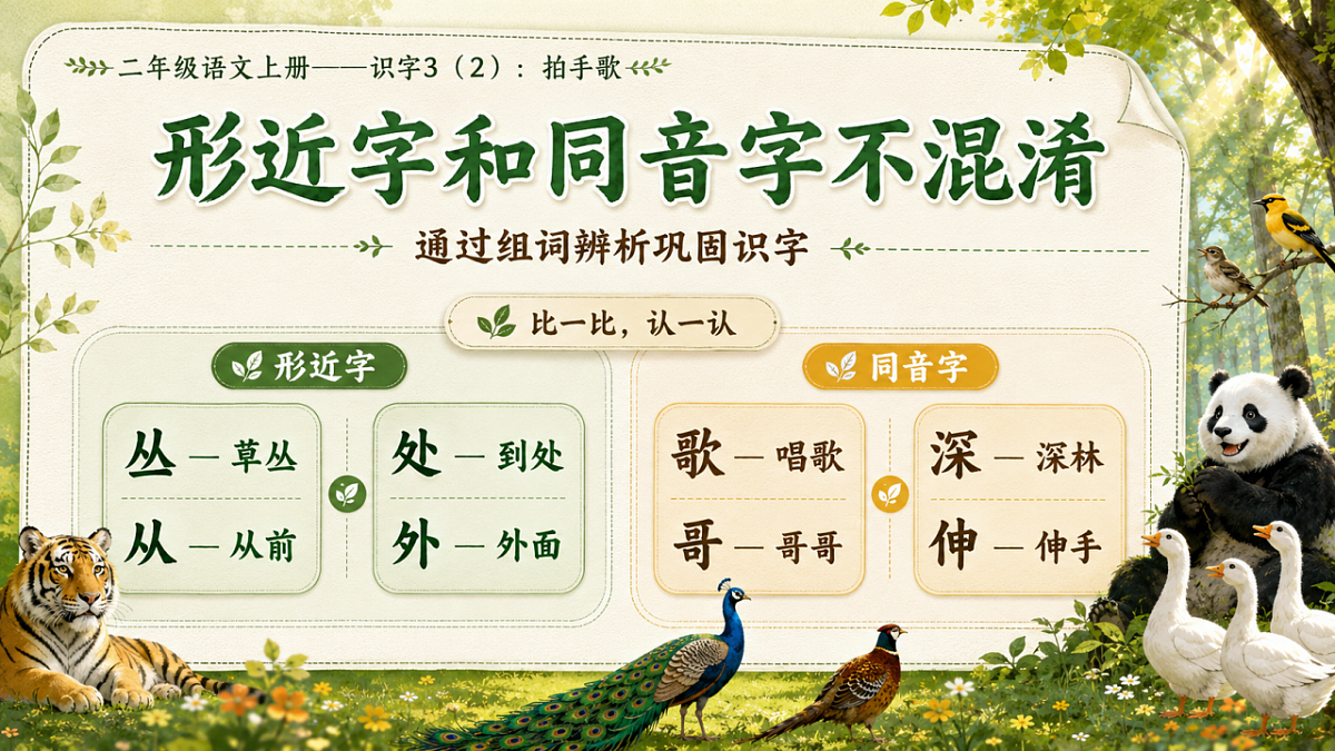 小学六年制统编教材系列课件——二年级语文上册：识字3 拍手歌（2）第6页