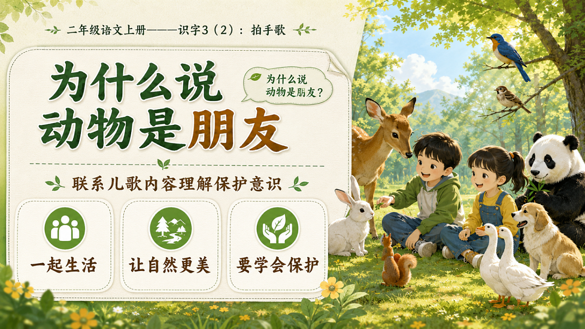 小学六年制统编教材系列课件——二年级语文上册：识字3 拍手歌（2）第8页