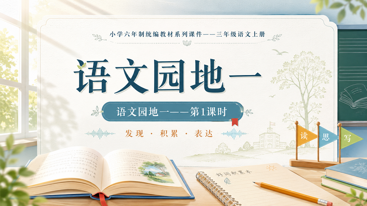小学六年制统编教材系列课件——三年级语文上册：语文园地一（1）第1页