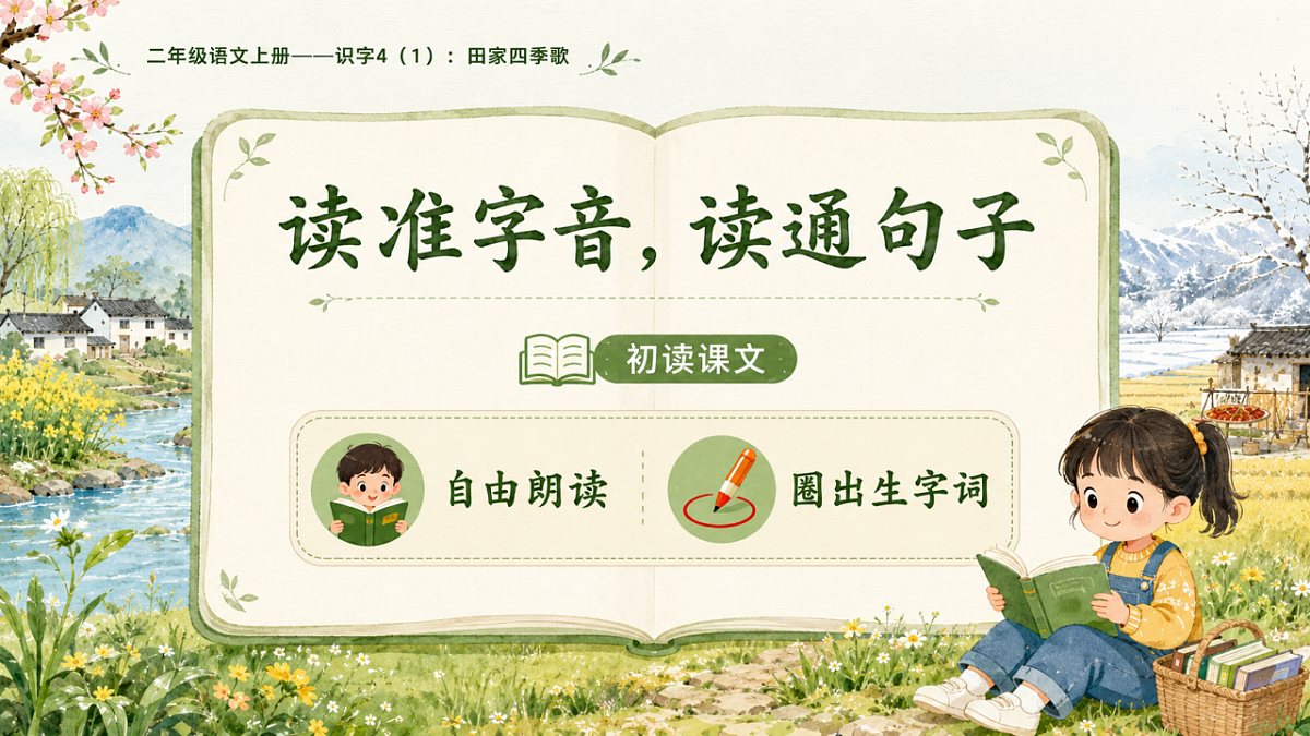 小学六年制统编教材系列课件——二年级语文上册：识字4 田家四季歌（1）第4页