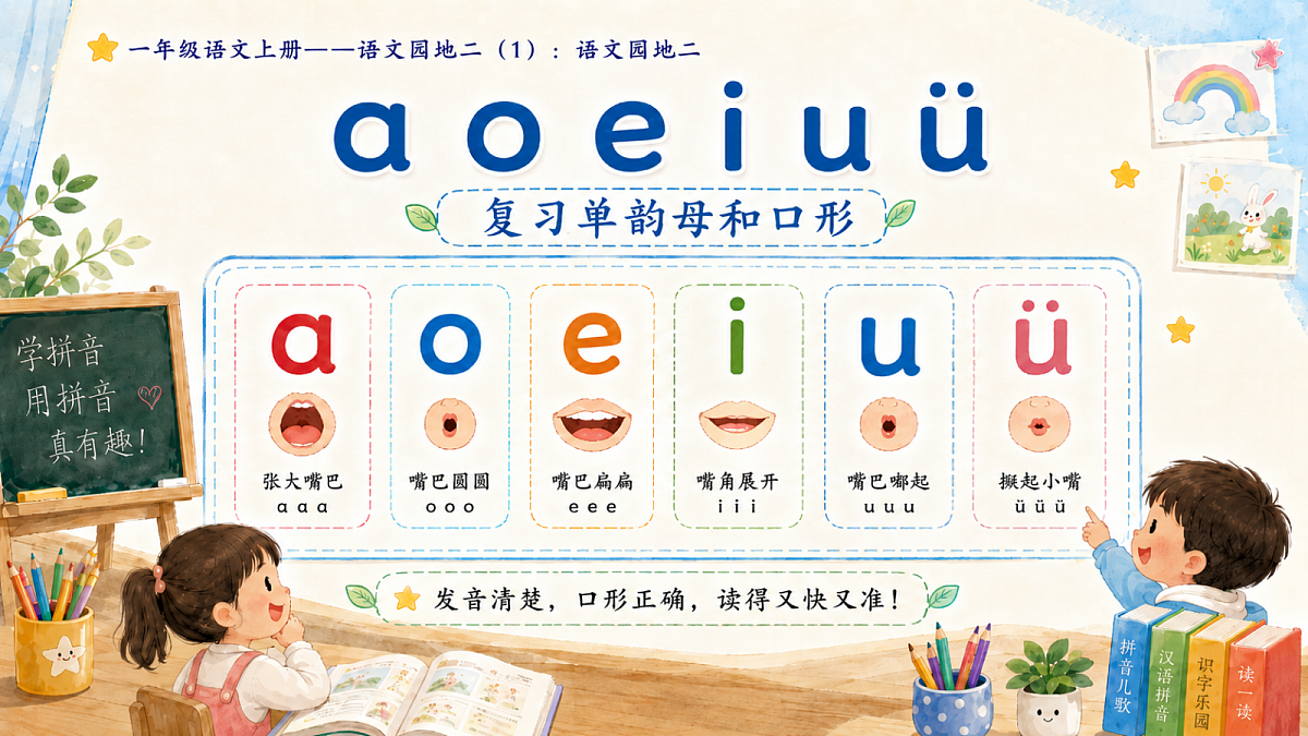 小学六年制统编教材系列课件——一年级语文上册语文园地二（1）：语文园地二第5页