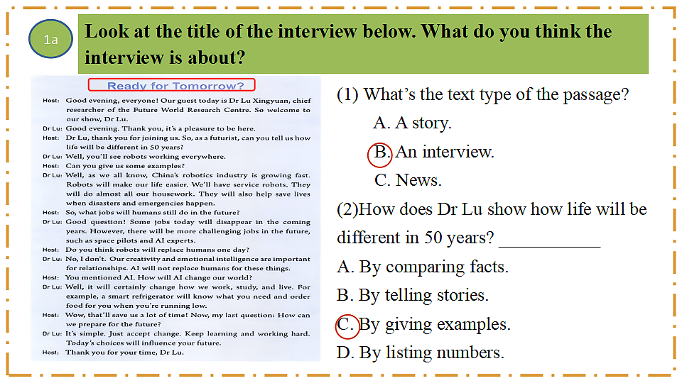 Unit 7 When Tomorrow Comes Section B（1a-1e） - 八年级英语上册 同步教学课件（人教版2024）第8页