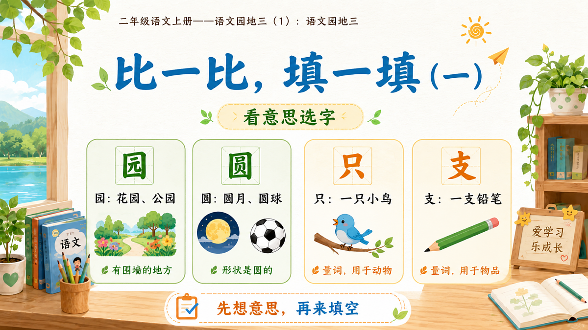 小学六年制统编教材系列课件——二年级语文上册：语文园地三（1）第8页