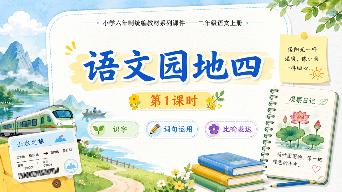 小学六年制统编教材系列课件——二年级语文上册：语文园地四（1）第1页