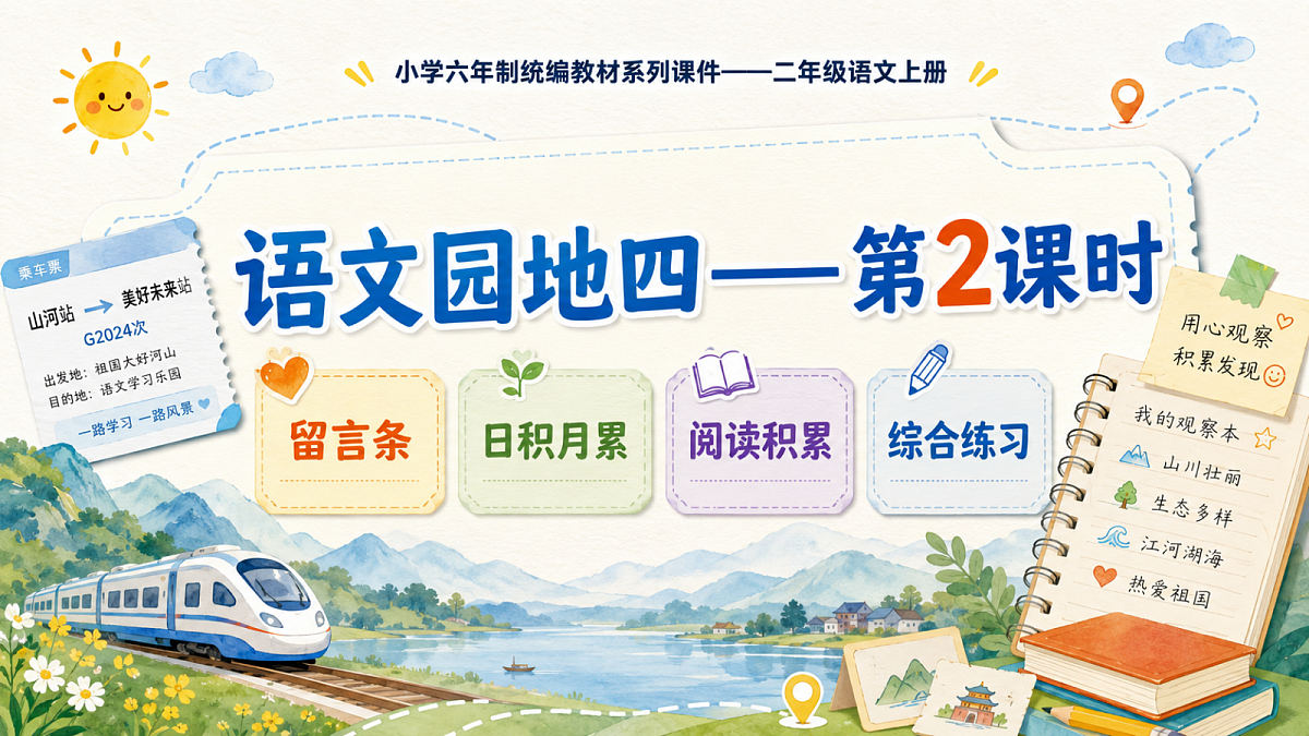 小学六年制统编教材系列课件——二年级语文上册：语文园地四（2）第1页