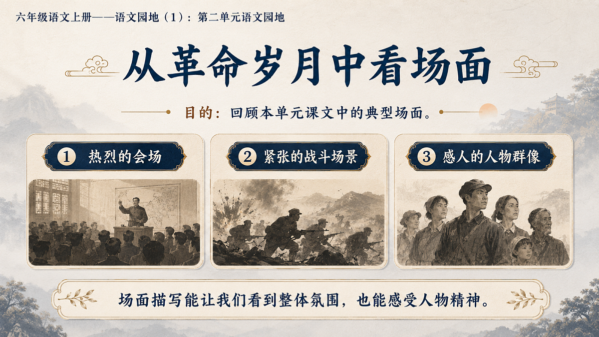 小学六年制统编教材系列课件——六年级语文上册：第二单元语文园地（1）第3页