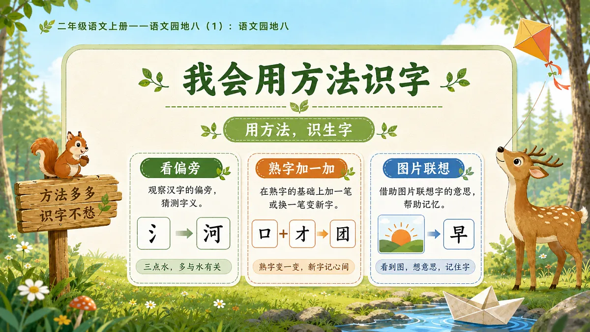 小学六年制统编教材系列课件——二年级语文上册：语文园地八（1）第6页