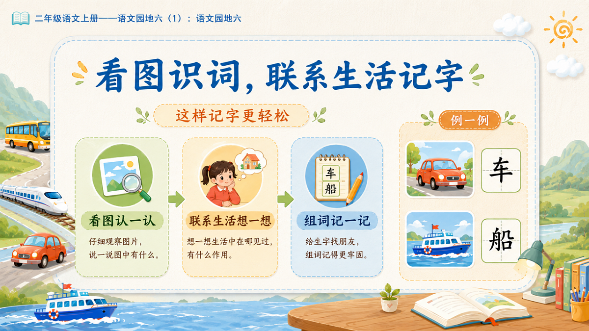 小学六年制统编教材系列课件——二年级语文上册：语文园地六（1）第6页