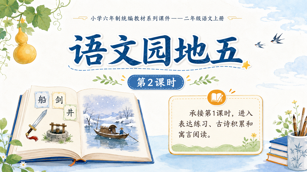 小学六年制统编教材系列课件——二年级语文上册：语文园地五（2）第1页