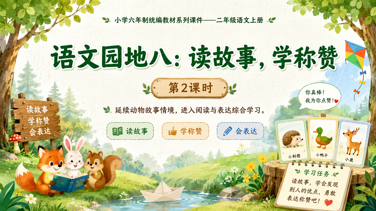 小学六年制统编教材系列课件——二年级语文上册：语文园地八（2）第1页