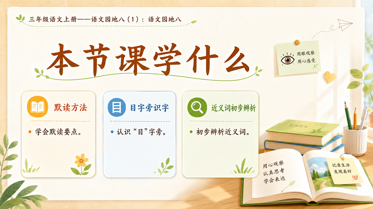小学六年制统编教材系列课件——三年级语文上册：语文园地八（1）第2页