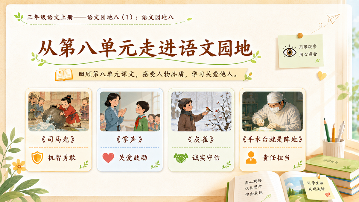 小学六年制统编教材系列课件——三年级语文上册：语文园地八（1）第3页