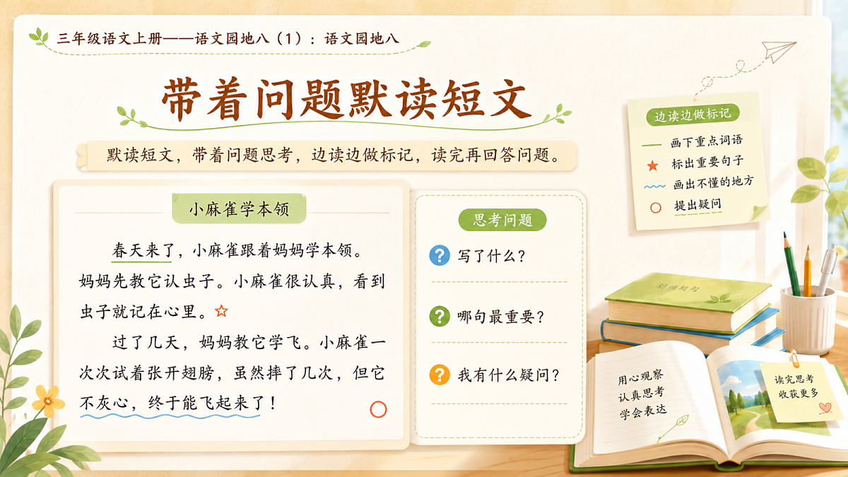 小学六年制统编教材系列课件——三年级语文上册：语文园地八（1）第6页