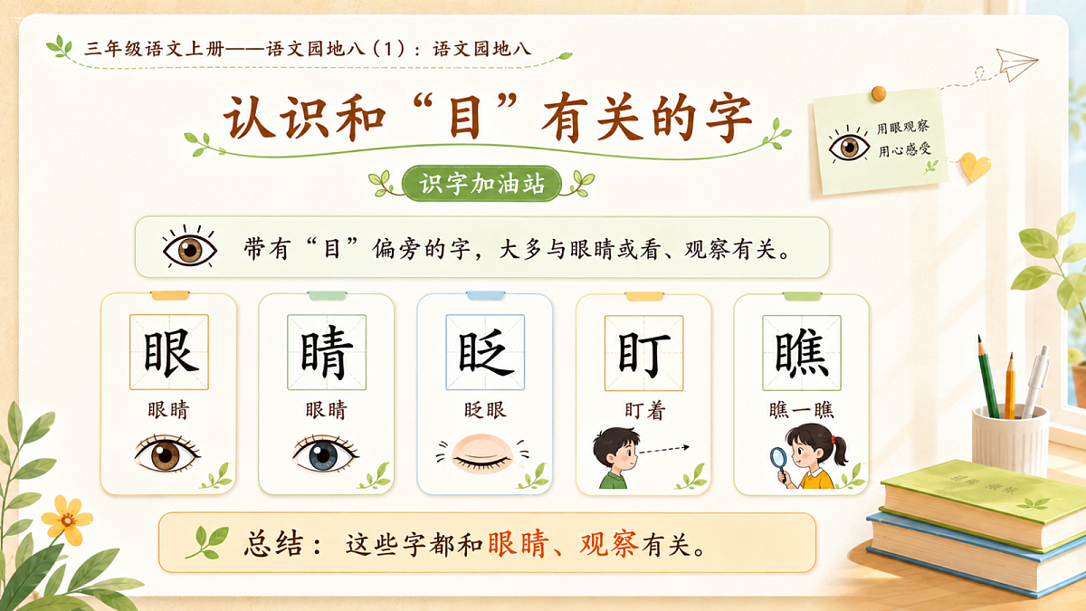 小学六年制统编教材系列课件——三年级语文上册：语文园地八（1）第8页