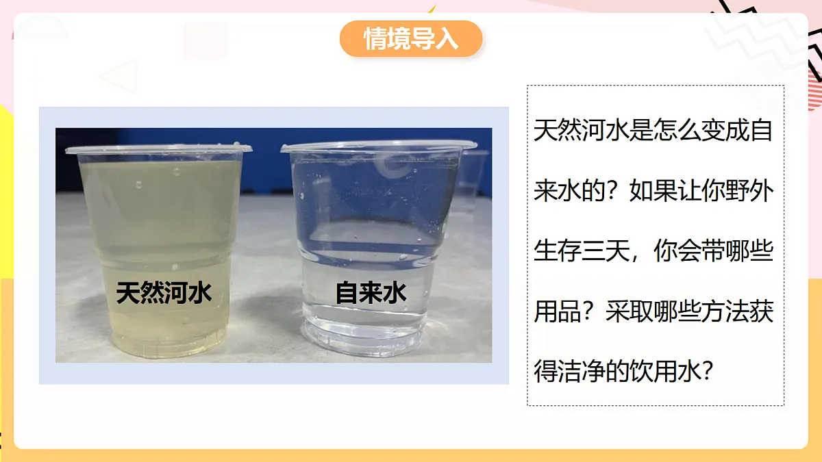 人教版化学九上 4.1 课题1《水资源及其利用》第2课时 水的净化 课件第3页