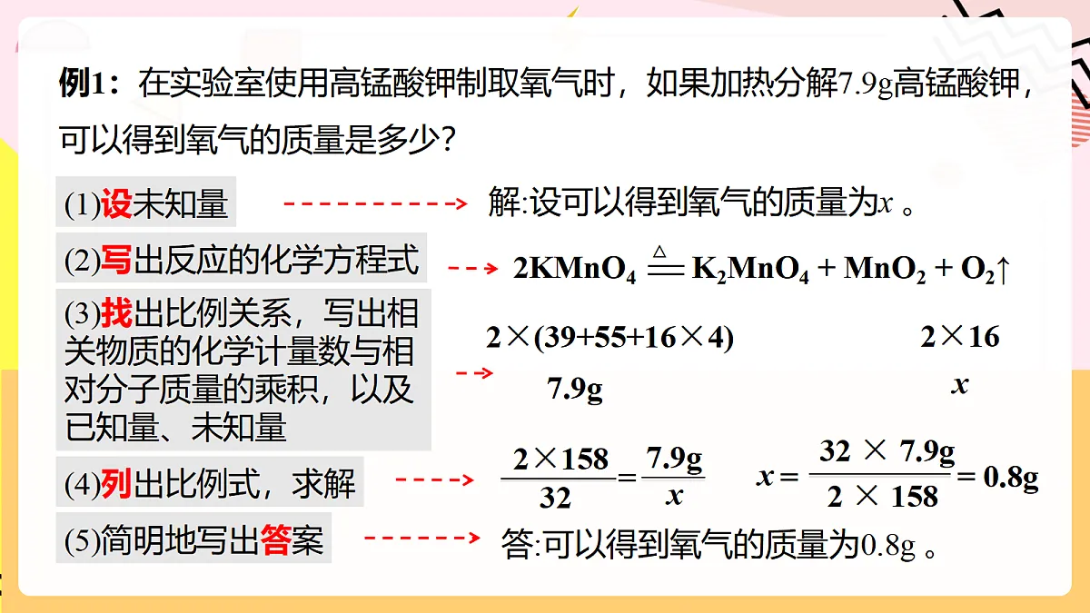 人教版化学九上 5.2 课题2《化学方程式》第3课时 根据化学方程式进行简单计算 课件第7页