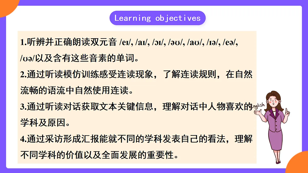 Unit4 My favorite subject! SectionA Pronunciation 1-2f第2页