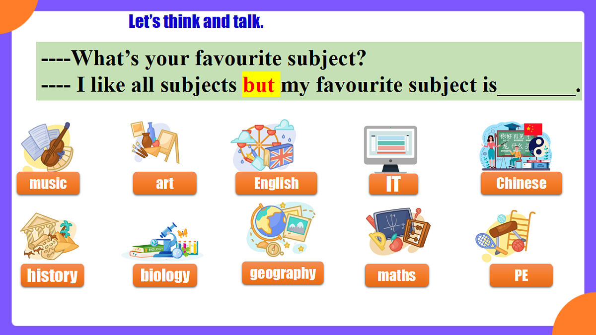 Unit4 My favorite subject!  SectionA  Grammar focus第5页