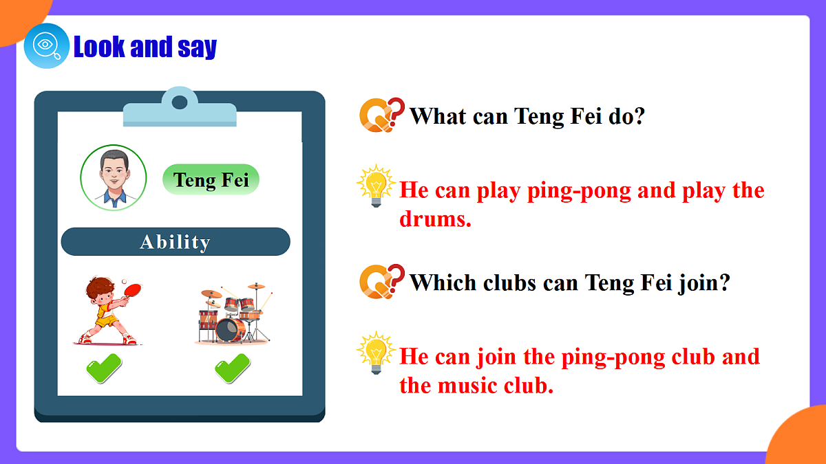 Unit5 Fun Clubs!  SectionA  Grammar focus第4页