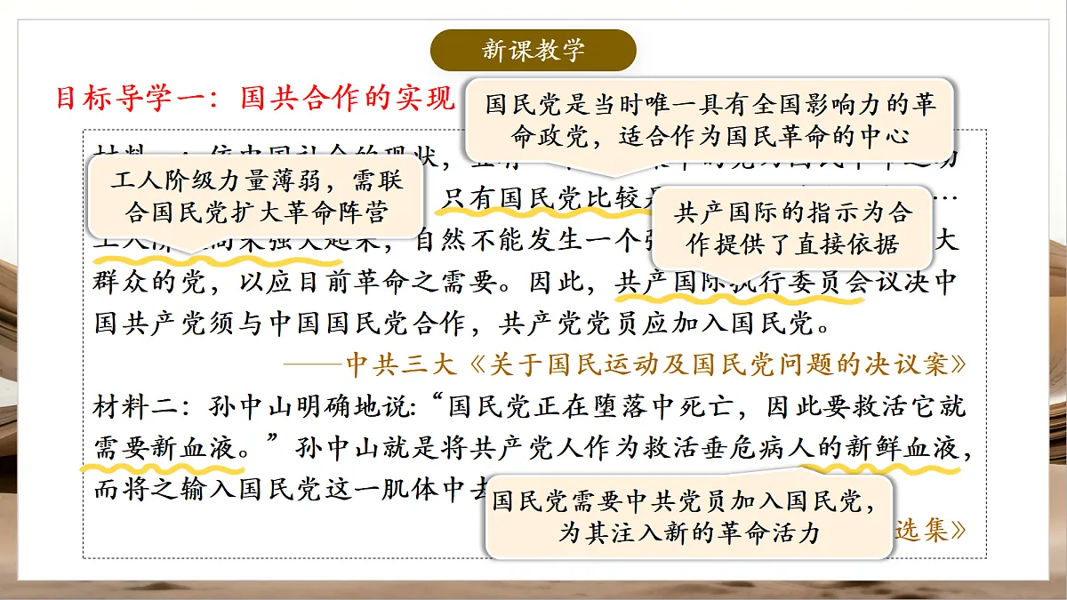 人教部编版历史八上 第13课《国共合作与北伐战争》课件第5页