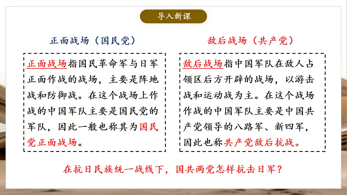 人教部编版历史八上 第18课《全民族抗战中的正面战场和敌后战场》课件第3页