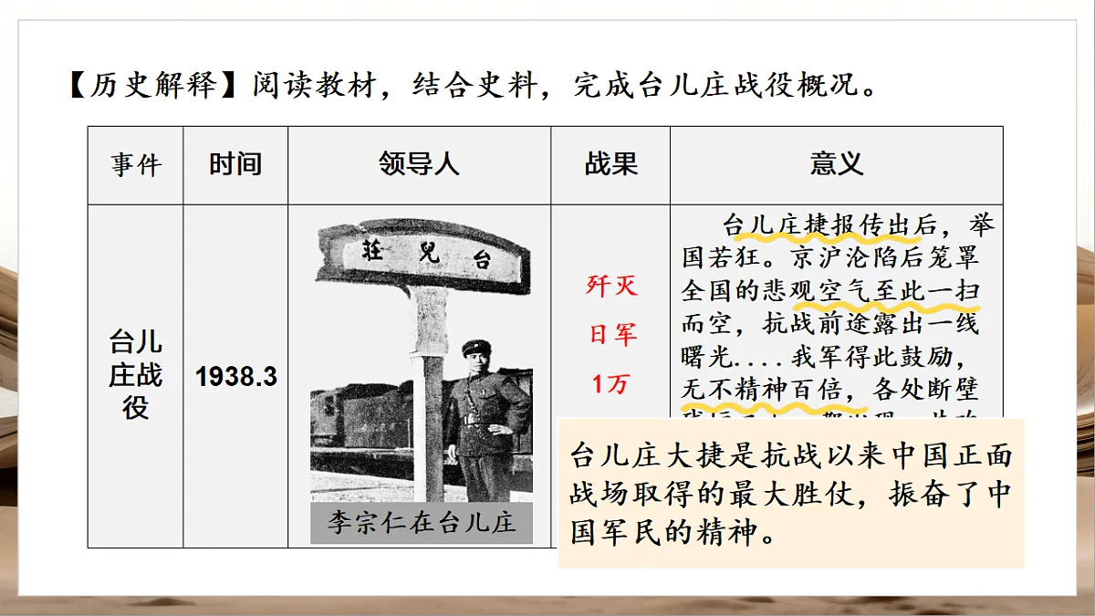 人教部编版历史八上 第18课《全民族抗战中的正面战场和敌后战场》课件第8页