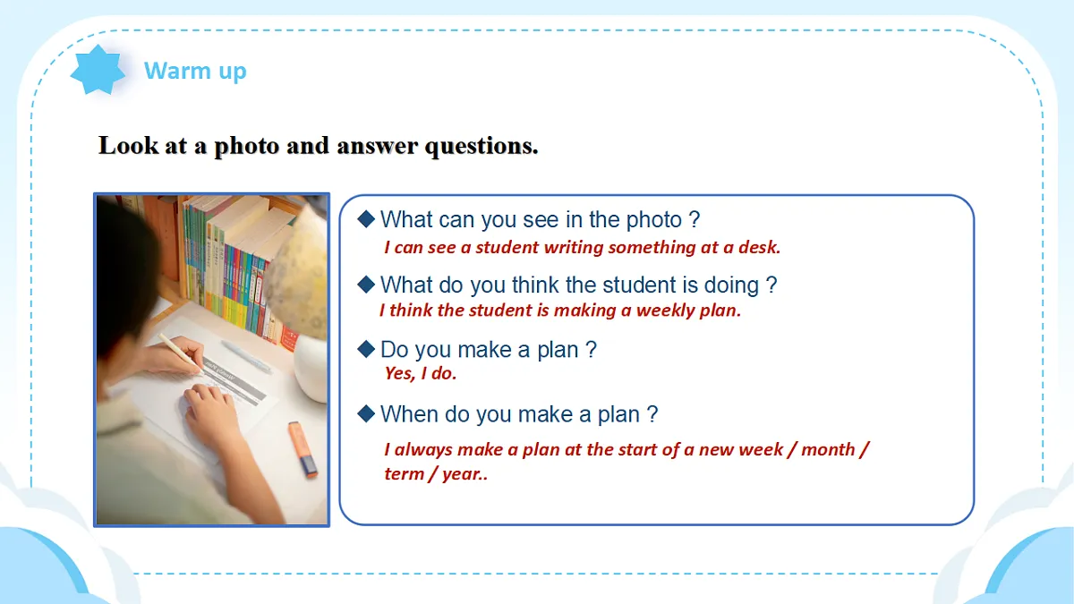 人教2024初中英语八年级上册Unit6Plan for Yourself SectionA1a-1d课件第3页