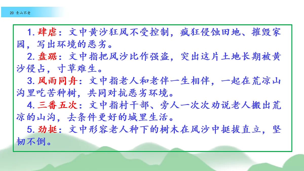17《青山不老》教学课件第6页