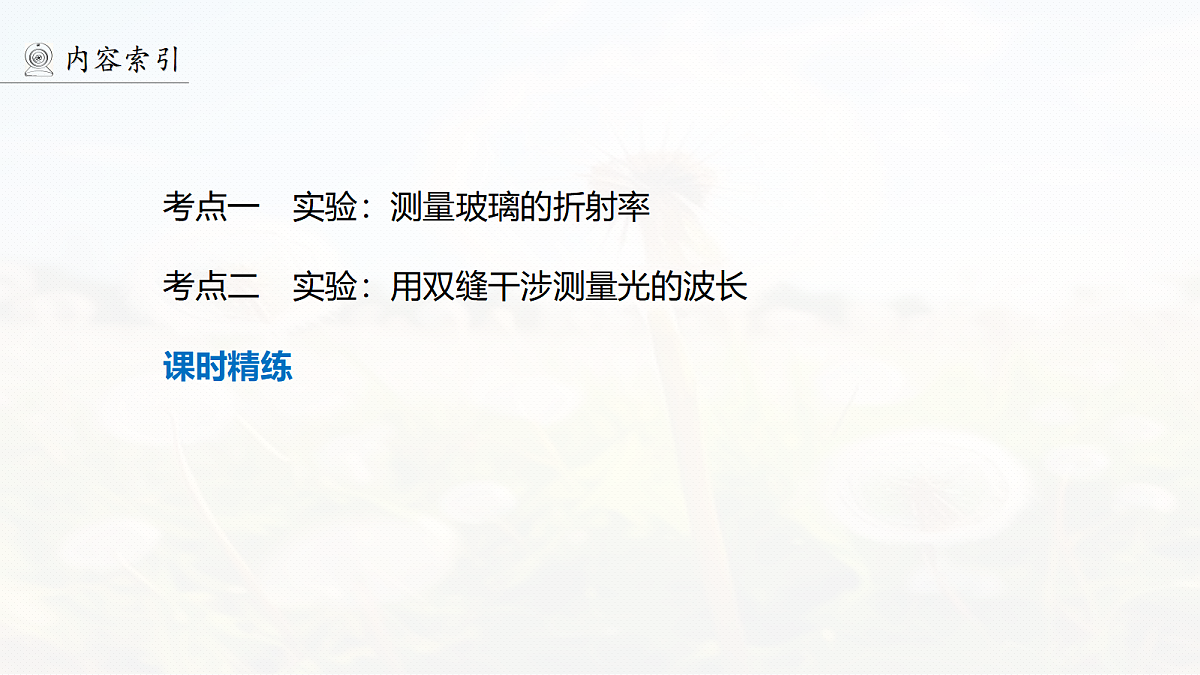 第十四章　第73课时　实验十七：测量玻璃的折射率　实验十八：用双缝干涉实验测量光的波长第4页