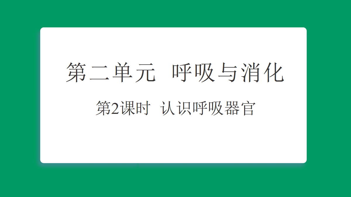 2.2 认识呼吸器官 习题课件第1页